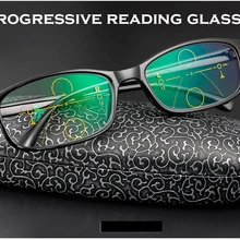 Clara Vida черные мужские и женские прогрессивные очки для чтения, многофокальные бифокальные очки+ 1+ 1,5+ 2+ 2,5+ 3+ 3,5