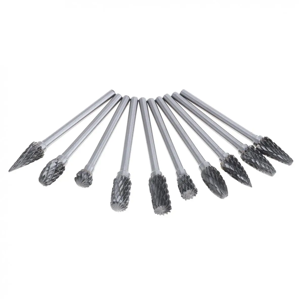 TORO 10pcs 2.35 x 6mm Carbide Rotary File Tungsten with Plastic Box for Polished / Carved / Polishing