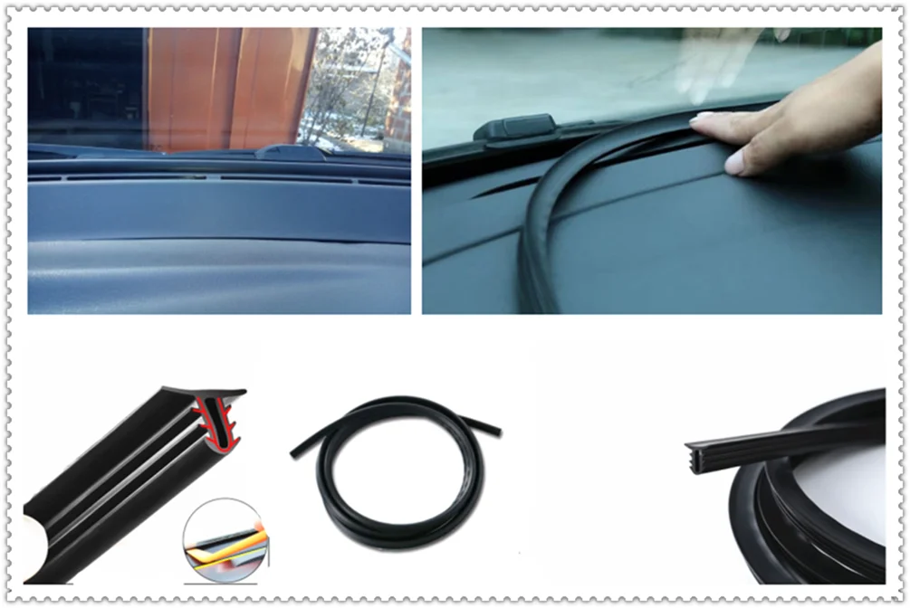 Car shape rubber instrument panel seal strip soundproof and dustproof for Kia Forte Ceed Stonic Stinger Rio Picanto Niro