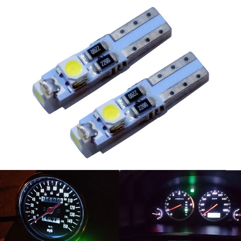 

KTSCAR 20pcs Car Auto LED T5 3 led smd 3528 Wedge LED Light Bulb Lamp 3SMD Instrument Lights Dashboard warning Indicator 12v