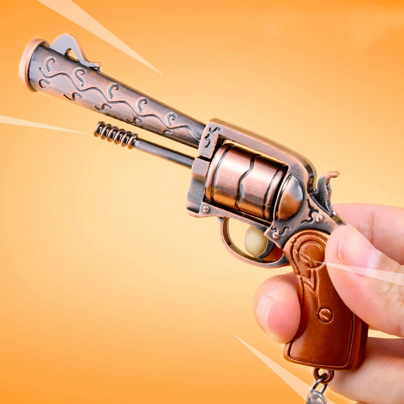 

west cowboy Bronze color Semi-rotating runner Alloy toy model of revolver 12cm non-launchable