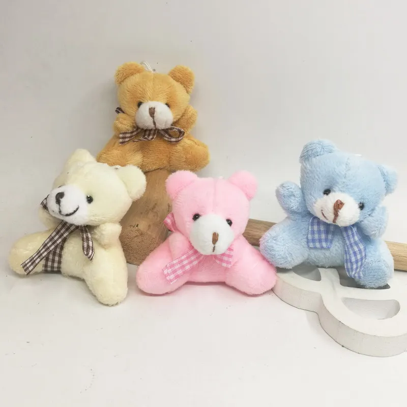 

12Pcs 6cm Lovely Mini Kawaii Bear Plush Toys Random Color Soft Plush Toys Mobile Phone Bag Key Chain Accessories Gift For Kids