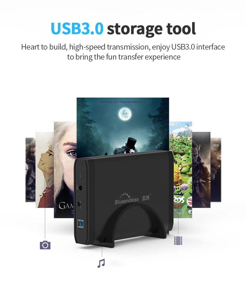 hdd ssd cases suit 3.5'' 2.5'' Type C  USB A usb 3.0 to sata hard disk caddy aluminum hard disc enclosure with 12V 2A AC power hdd case  (13)