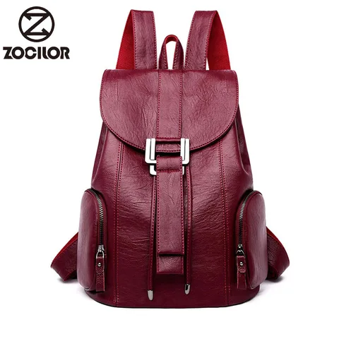 Moda de Alta Qualidade de Couro Escolar para a Menina Macio Mochila Feminina Grande Capacidade Bolsa Marca Ombro Senhora Viagem