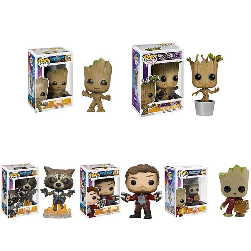 

Funko POP Guardians of the Galaxy 2 Rocket Grootted brinquedos Marvel Collection Action Figure toys for children birthday Gift