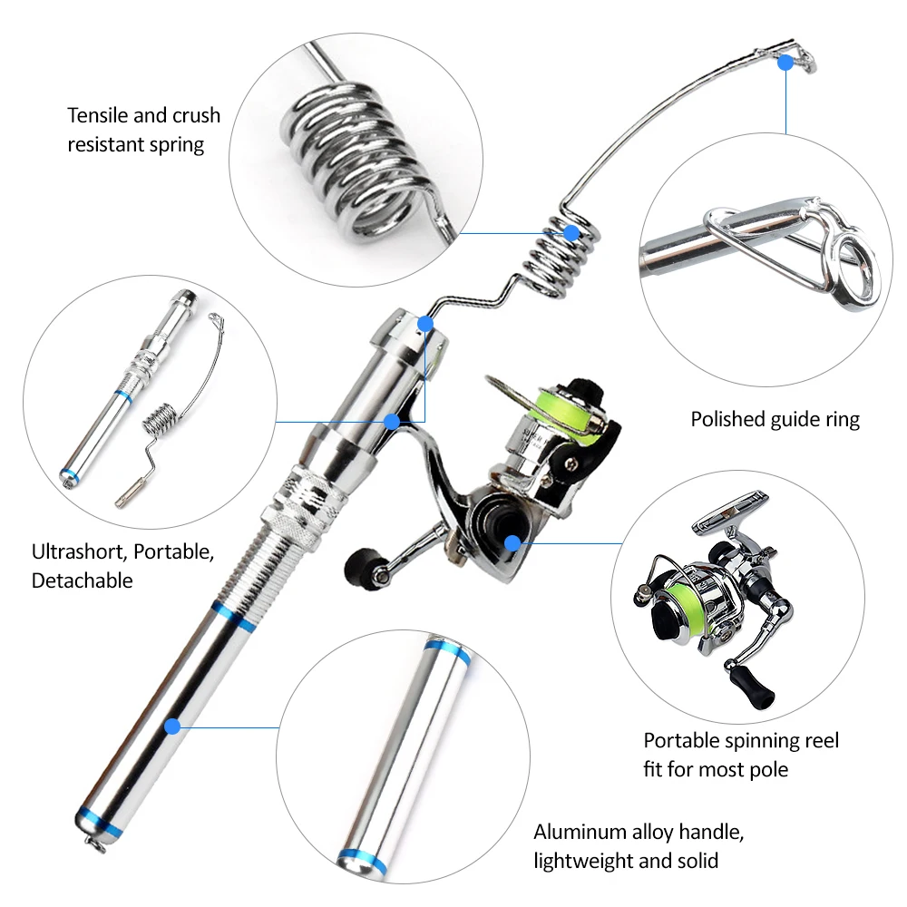 Lixada 38 سنتيمتر الجيب الصيد رود بكرة كومبو القصر روك البحر قصبة الصيد الغزل بكرة كومبو كيت المحمولة Pesca معالجة