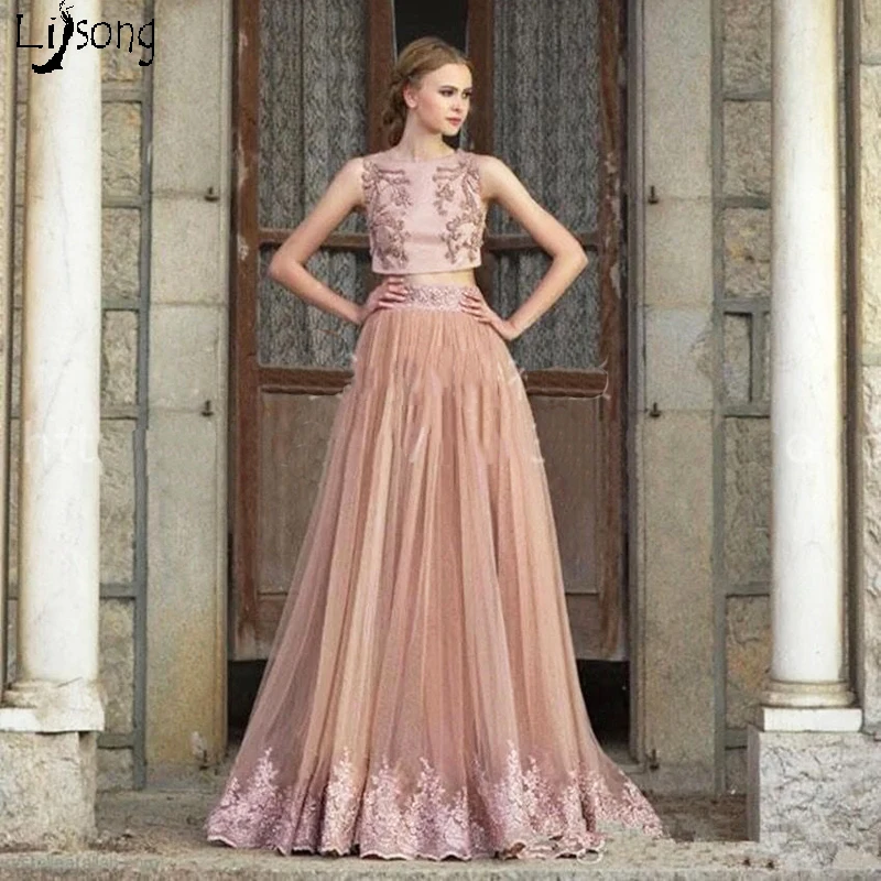 

Dusty Pink Appliques Soft Tulle Long Lining Women Formal Maxi Skirts Zipper Waistline Saree Skirt Custom Made Fashion Design