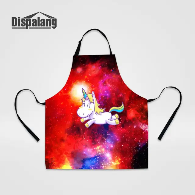 dispalang universe space unicorn kitchen aprons for woman waterproof men dinner party cooking apron lady household dress protect women s scarves aliexpress www aliexpress com