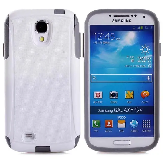 DHL,, высококачественный ПК+ ТПУ чехол для Samsung Galaxy S4 i9500. 2 в 1 шт+ ТПУ Жесткий чехол для Galaxy S4 i9500 100 шт/партия - Цвет: White