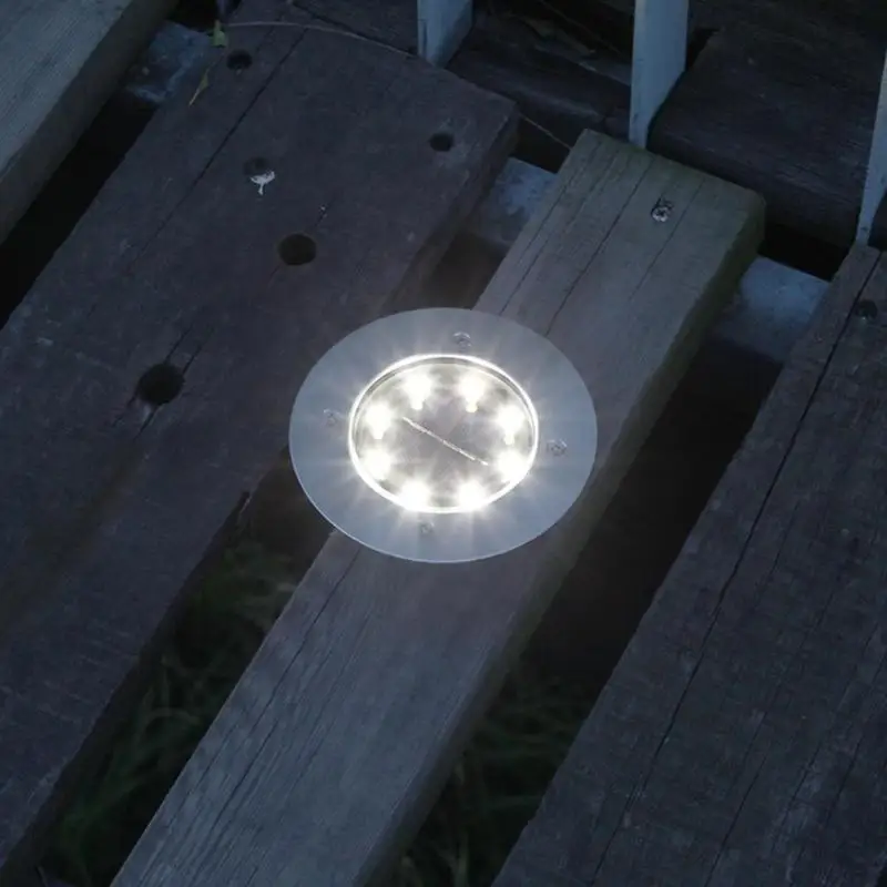 8LED Solar Underground Light Outdoor Waterproof Garden Pathway Buried Lamp