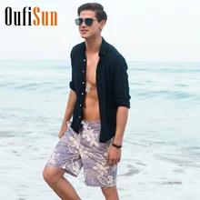 Oufisun Новинка; Лидер продаж Для мужчин лето Шорты доска Шорты Для мужчин пляжные Homme бермуды Короткие штаны быстросохнущая серебро доска Шорты Для мужчин