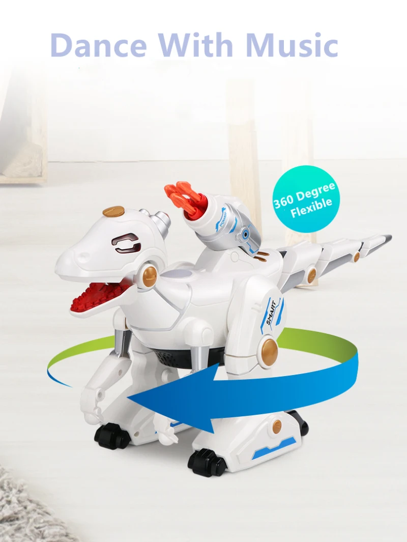 Новая обучающая игрушка пульт дистанционного управления робот-динозавр игрушка 360 градусов Поворот моделирование огневой напылитель динозавр с пулей ребенок лучший gif
