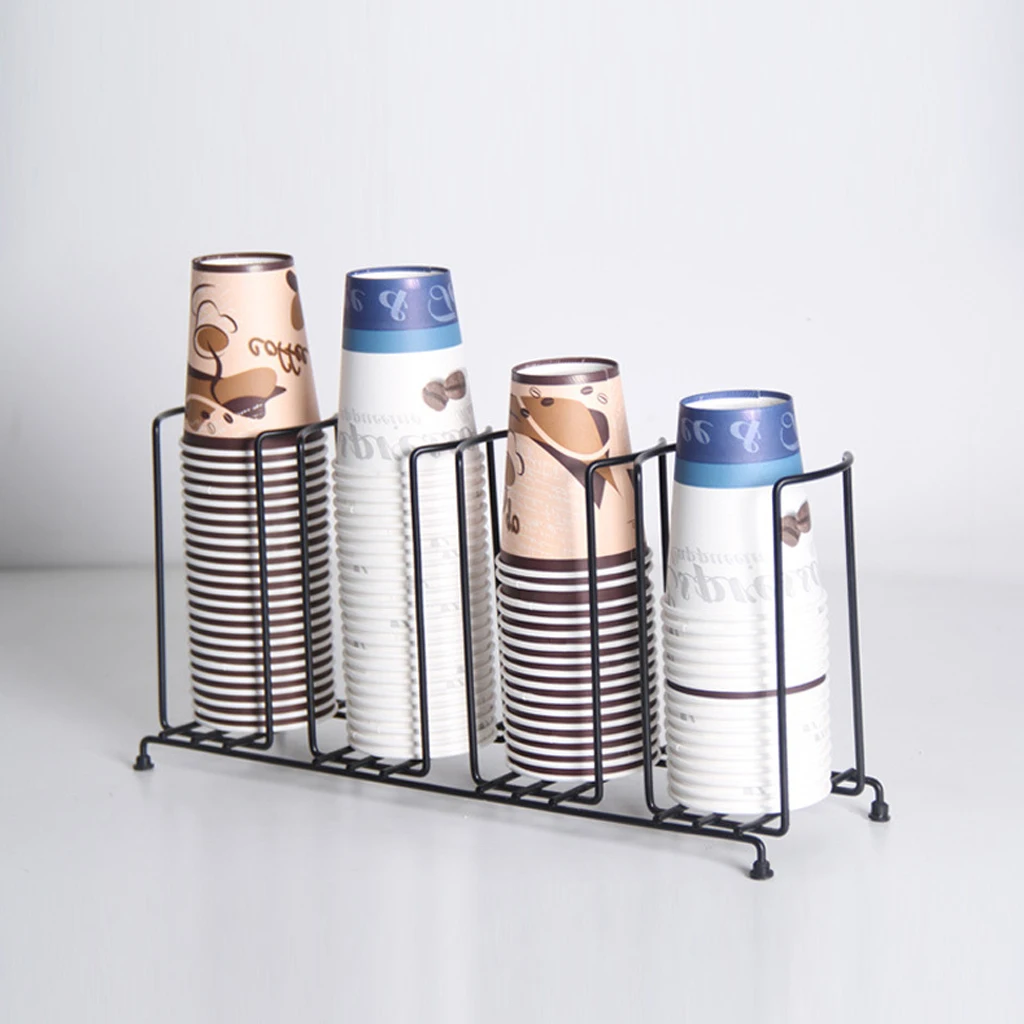 47cm Plastic Coffee Paper Cup Lid Holder Dispenser Organizer for Shop Black