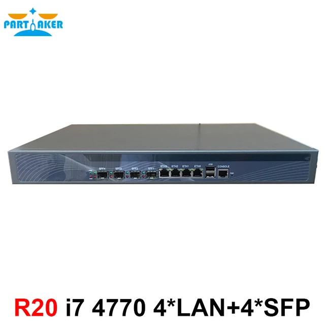 Intel Z87 Quad Core i7 4770 3,4G Сервер Firewall 1U с 4 портами 4*1000M 82574L Gigabit Nics 4* intel i350 SFP 1