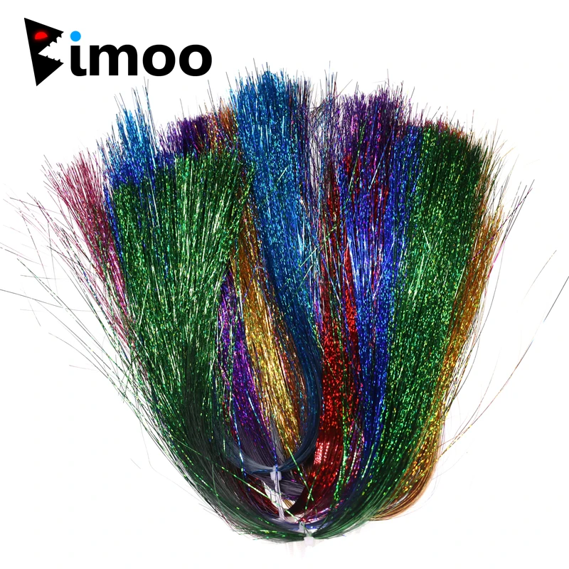 

Bimoo 2Packs 0.35mm Flat Holographic Flashabou Tinsel Crystal Flash Tinsel Streamer Pike Trout Saltwater Lure Fly Tying Material