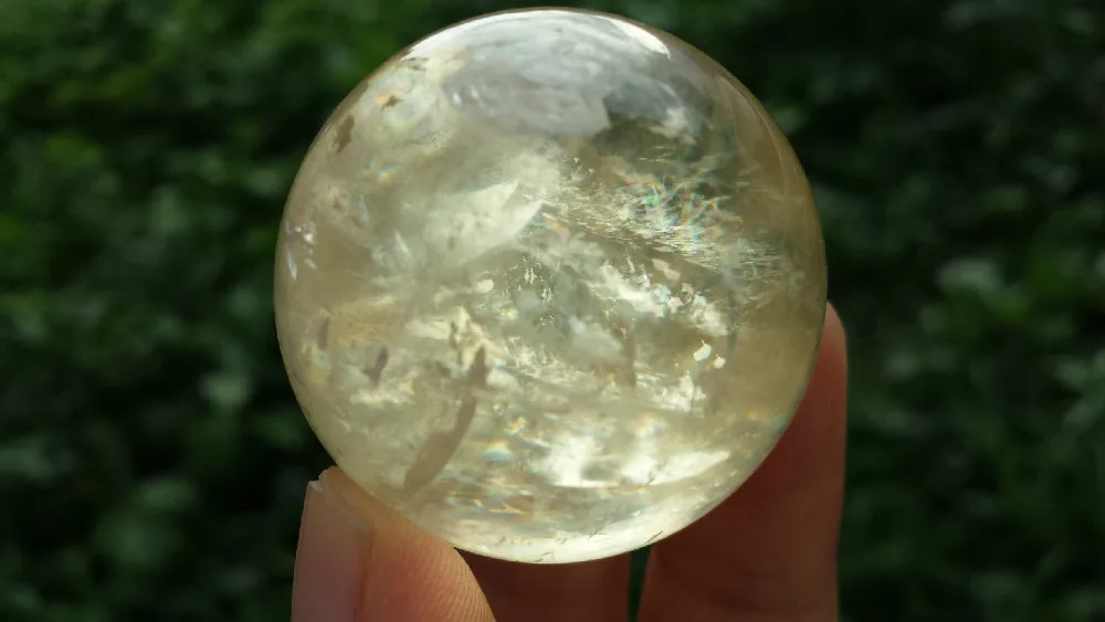 

Free Shipping WW 05223 Natural Optical Calcite Crystal Iceland Spar BALL Healing China