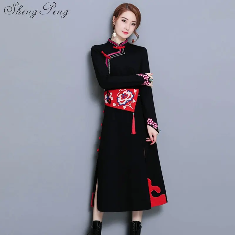Новое свадебное платье женское длинное с коротким рукавом cheongsam кружевное китайское традиционное платье женское qipao для свадебной вечеринки V009 - Цвет: 1