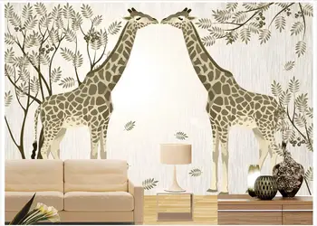

Custom 3d wallpaper 3d wall mural wallpaper Love the giraffe abstract tree TV setting wall paintings 3d living room wall decor