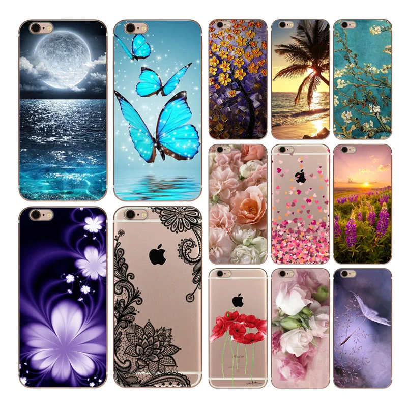 

Goterfly For Apple iphone 5 5s 6 6s 6plus 7 8 Lover Plant Cartoon Pattern Phone Cases Back Shell For iphone 7plus 8plus cute cas