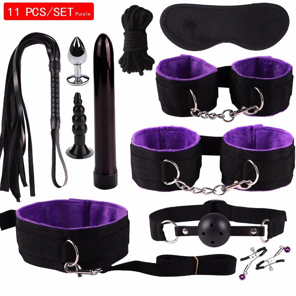 Anal Plug Bdsm Porn - US $9.98 30% OFF|Adult Sexy Lingerie Porno Sex Handcuffs Nipple Clamps Whip  Mouth Gag Sex Mask Anal Plug Bdsm Bondage Set Slave Games For Couple on ...