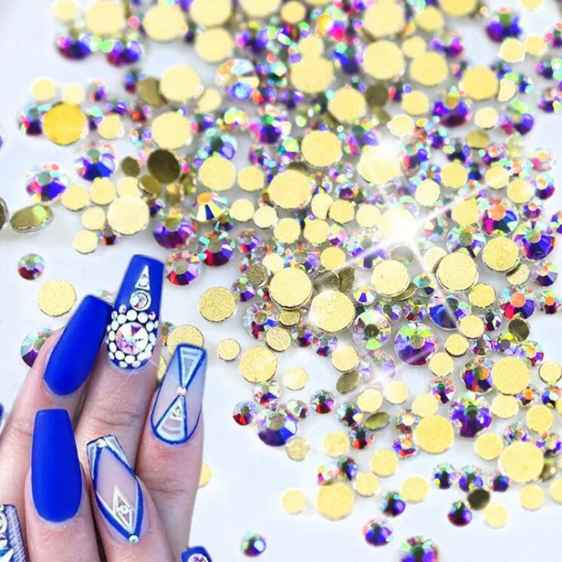 Стразы для дизайна ногтей украшения стеклянные камни с плоским дном блестящие камни маленькие размеры ногтей искусство Хрустальные