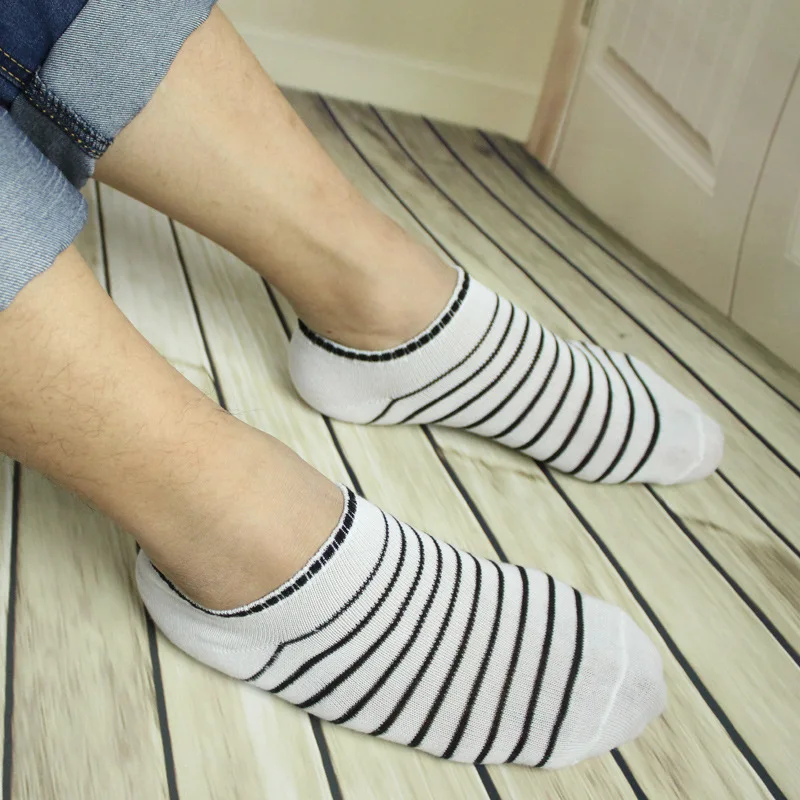 Мужские носки 10 штук = 5 пар/лот упаковка мужские летние легкие носки полосатые Короткие хлопковые носки пары носки распродажа