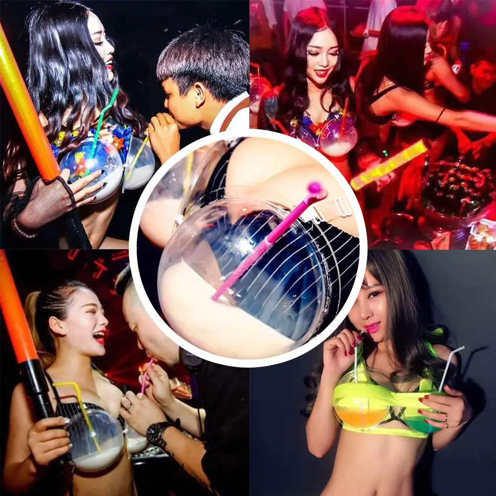 

Halloween Spoof Atmosphere Props LED Luminescent Wine Bra Nightclub Birthday Party Decorations Christmas Atmosphere Clothes