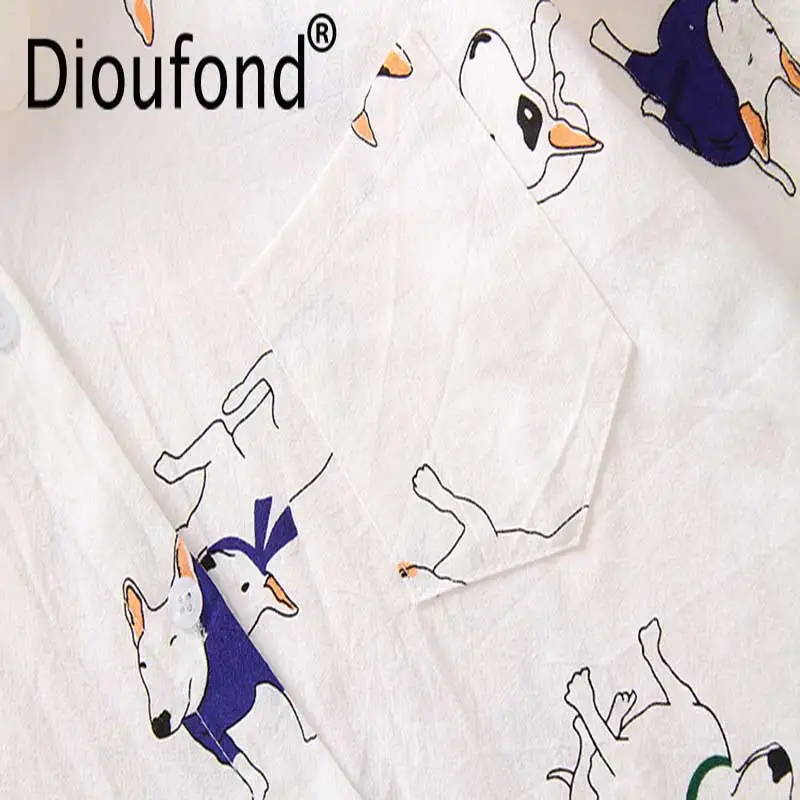 Dioufond 2019 Формальные Рубашки женские хлопковые блузки Топы Блузки офисные рубашки