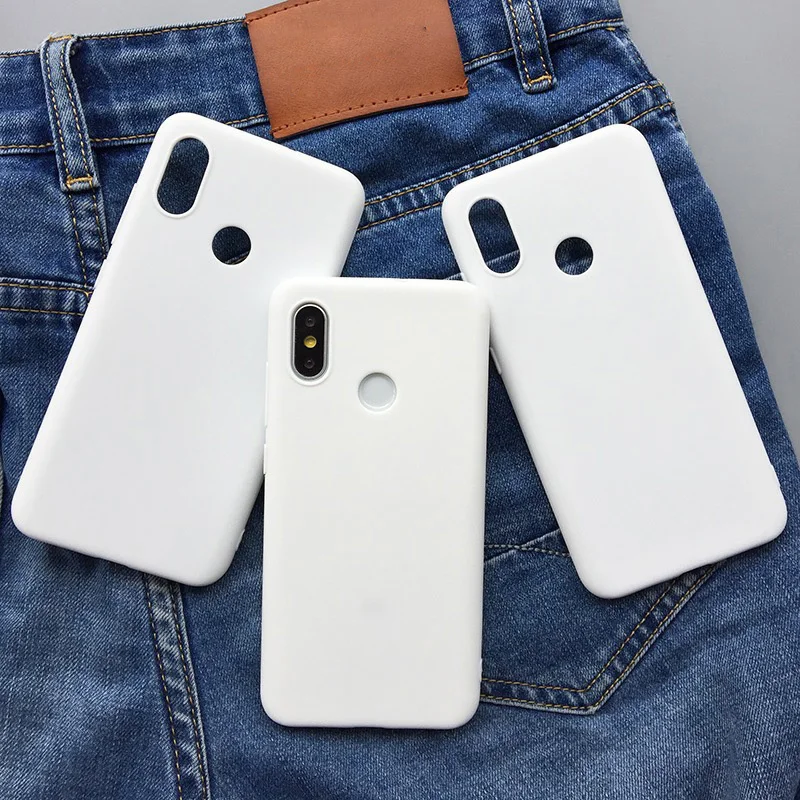 Белый чехол для Xiaomi Mi8 мягкая задняя крышка Mi 8 полностью матовые защитные
