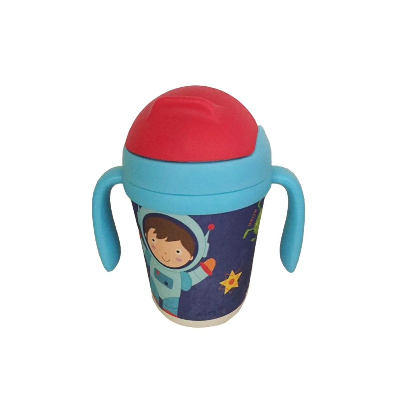 Baby Bamboo Fiber Training Cup Child Cute Handle Drink Kettle Toddler Soft Straw Bottle Infant Health Leak-Proof Drinking MY0034 (5)