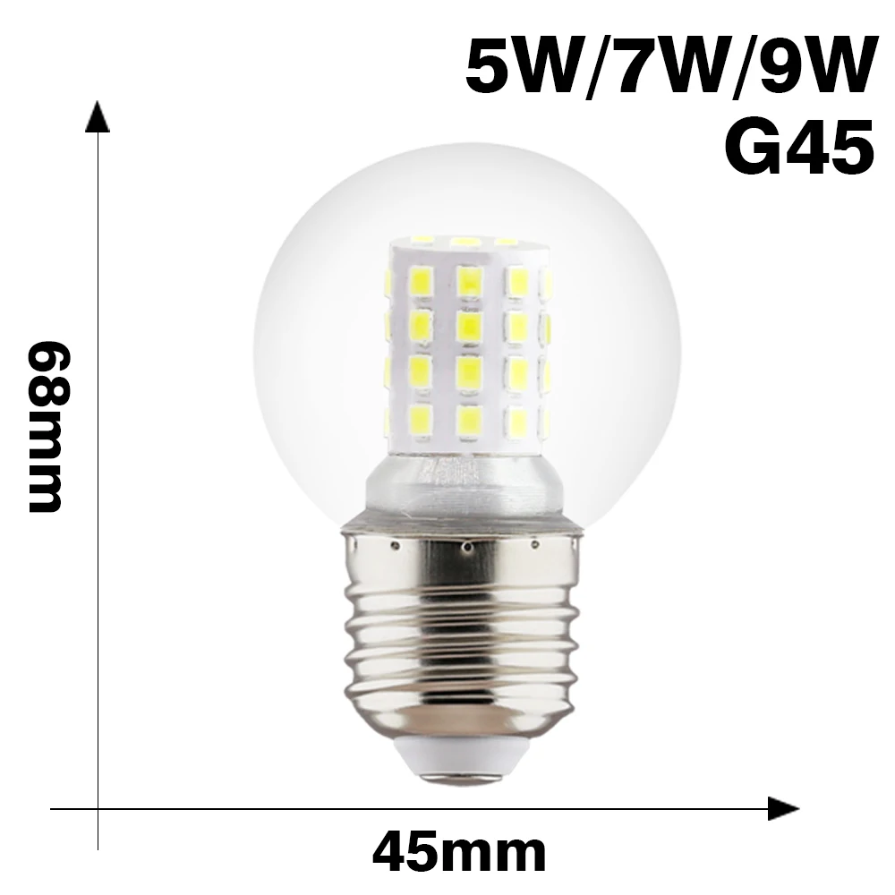 E27 светодиодный светильник лампочка 220V 5W 7W 9W G45 волшебные бобы высокого Яркость лампада светодиодный лампа-бомбилья Точечный светильник кулон стол