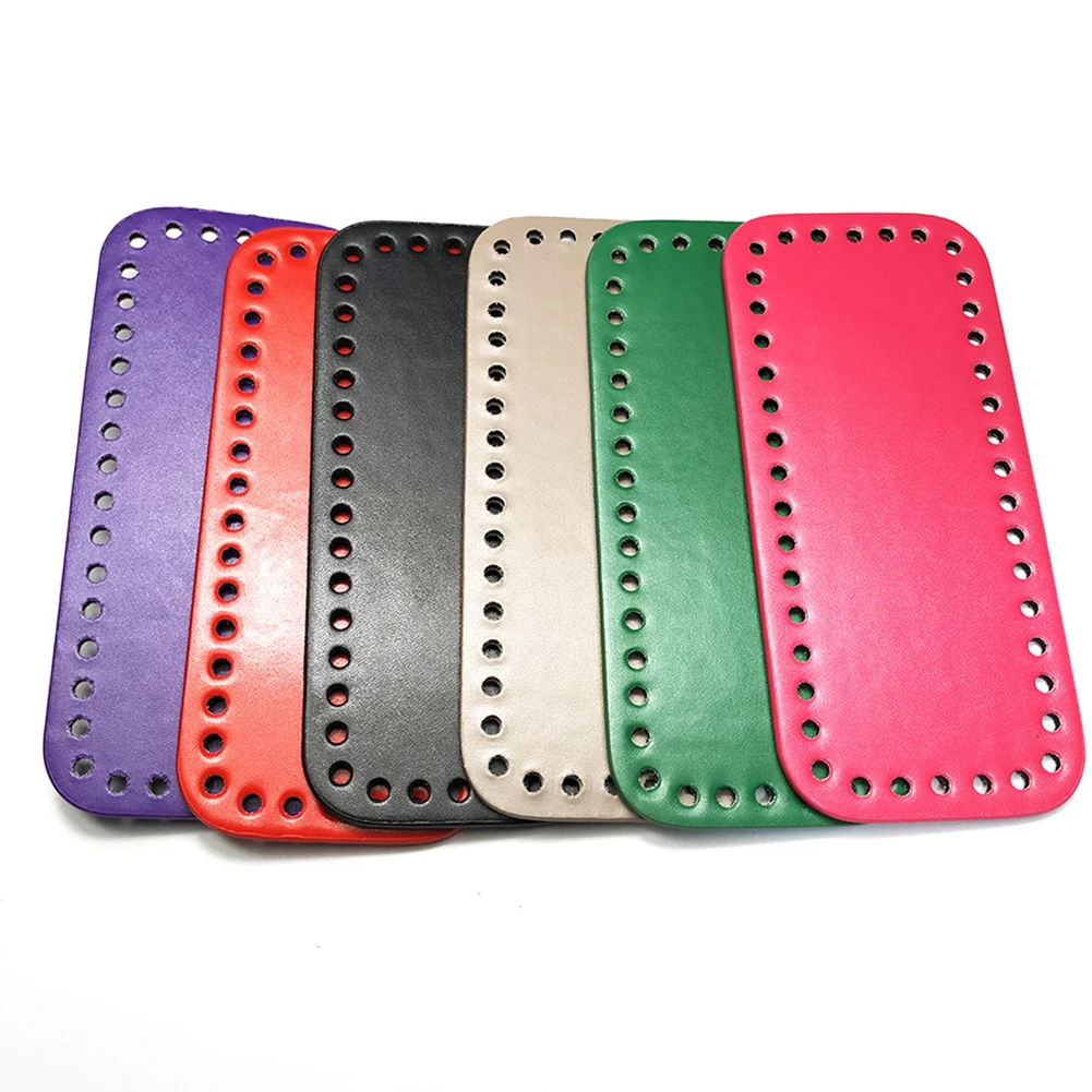 

2019 Rectangle Long Bottom For Knitting Bag PU leather Handbag Bottom with Holes DIY Shoulder Bags Accessories