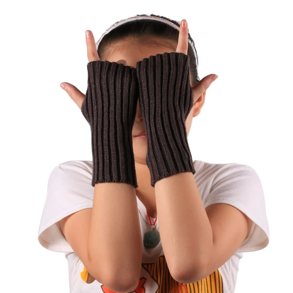 Для женщин перчатки Стильный руки теплые Зимние перчатки Рука вязание крючком Вязание из искусственной шерсти варежки теплые перчатки без