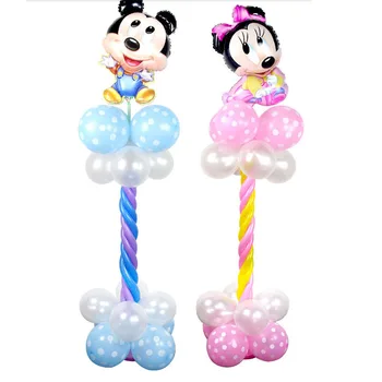

28pcs/set Cartoon Balloons Column Balloon Mickey Minnie Foil Party Balloons For Baby Shower Birthday Party Decorations Air Balls