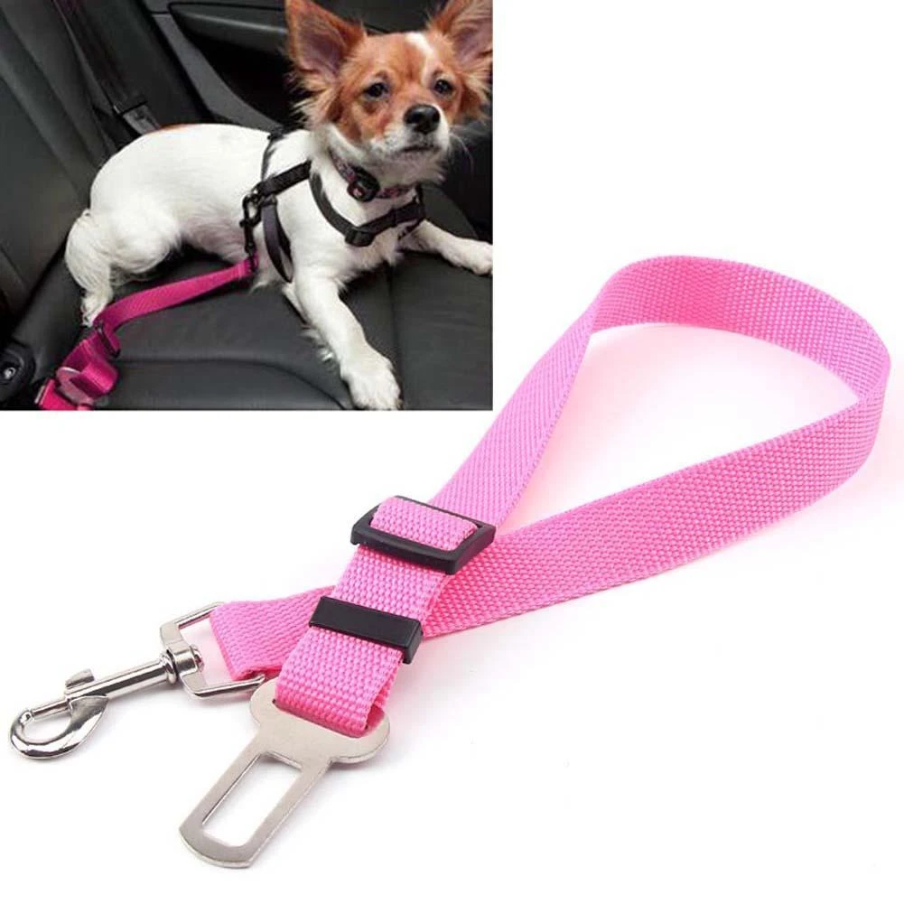 Cinturón de para perros y arnés cachorro ajustable para mascotas, correa viaje para perros, correa de color rosa de buena calidad |Cinturones de seguridad| - AliExpress