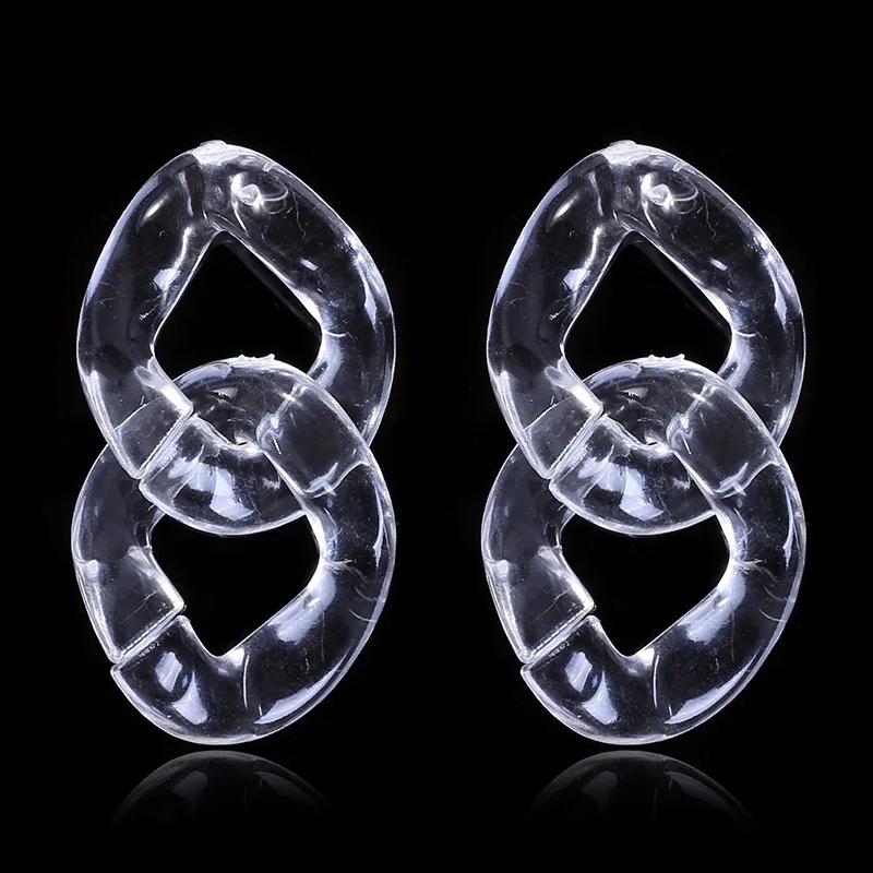 

Exaggerated Big Geometric Statement Dangle Earrings For Women Boho Clear Resin OL Style Earrings 2018 Twist Round Jewelry JY5603