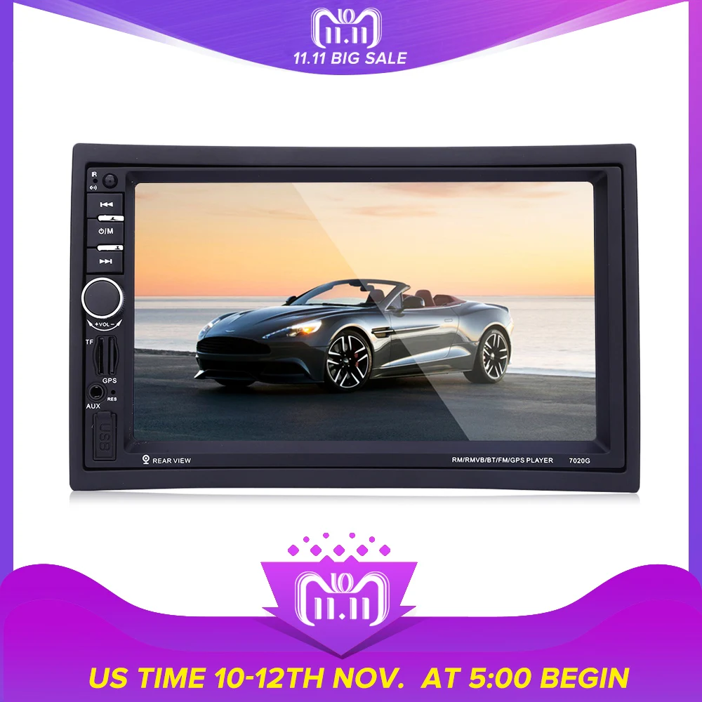 

7020G Autoradio 2 din GPS Navigation 7 Inch Car MP5 Player Bluetooth HD Touch Screen With Rear View Camera Auto FM Radio IOS