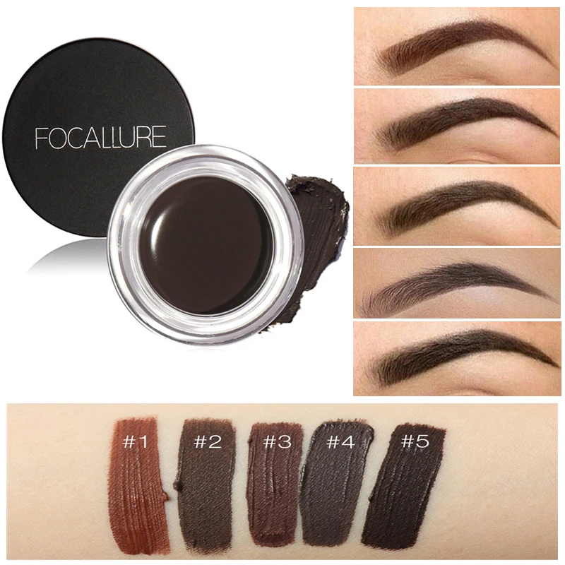 

Focallure 5 Colors Eyebrow Dye Tint Liquid kit Waterproof Durable Pomade Eye brow Cream With Brush Eyebrows Enhancer Makeup Set