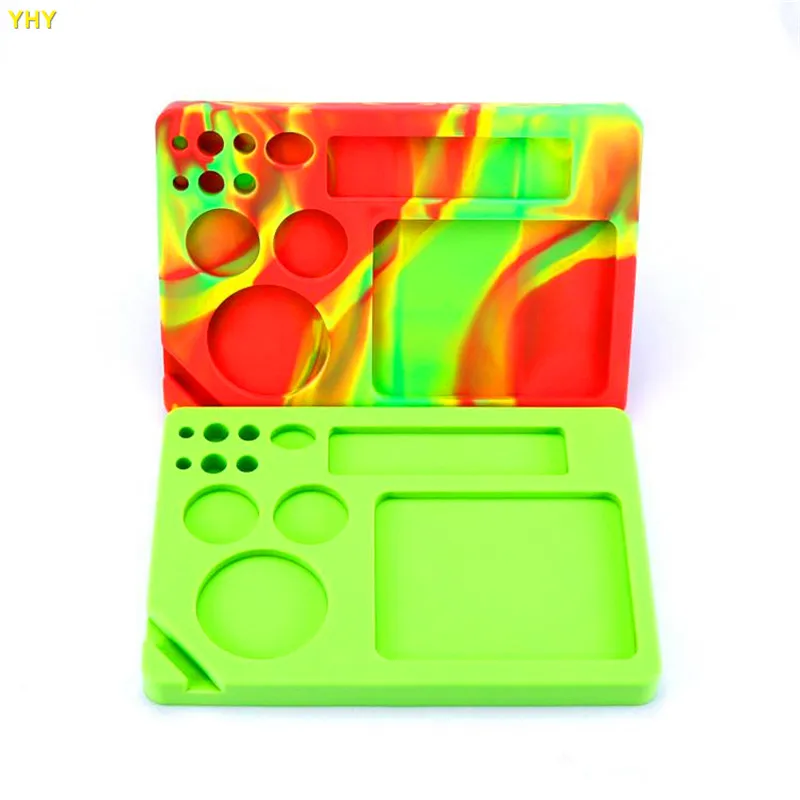 Tobacco Hand Roller Roll Case Dish Tobacco Storage Dabber Smoking Dry Herbs Wax Silicone Rolling Tray Dab Mat05