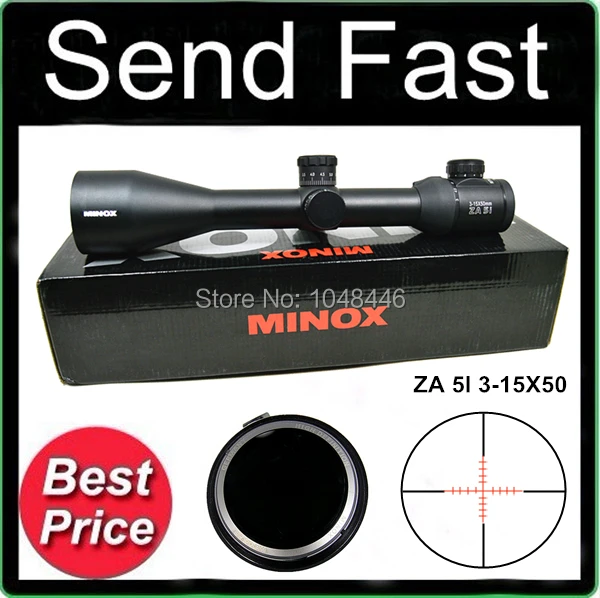 Best price at $293 Cheap Hot Selling High Quality MINOX HD ZA 5I 3-15X50 SF Red Mildot Rifle Scope for Outdoor Hunting and Airsoft Sports