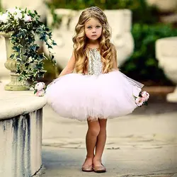 Летнее, для малыша детские блестками сетки лоскутное нарядное платье От 1 до 3 лет принцесса новорожденных спинки вечерние Свадебная