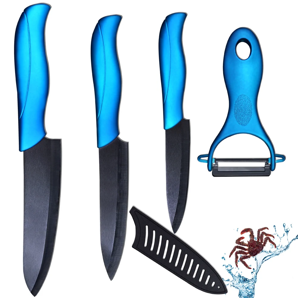 High quality ceramic knife set 4 utility 5 slicing 6 chef knife and one black blade