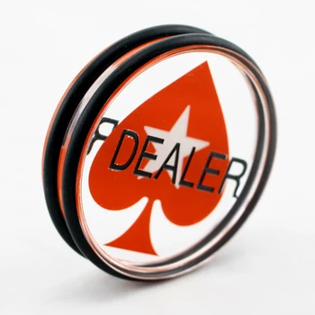 

Baccarat 1PC 3inch Acrylic Pressing Texas Hold'em Poker Cards Guard Poker Dealer Button Acrylic Hearts Rubber Ring DEALER K8356