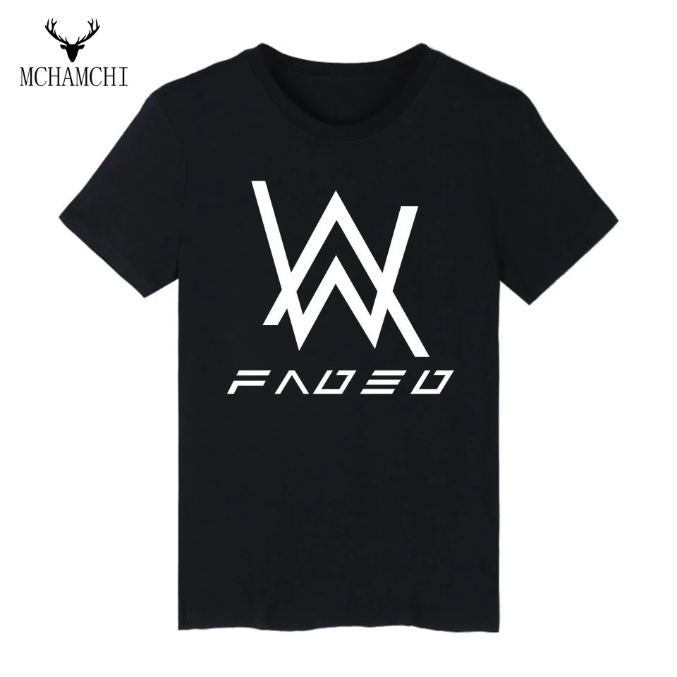 Mchamchi alan walker camiseta hombres faded brand camisetas de rock electrónico música carta printedmale más la camiseta|t-shirt men|camisetas rockrock - AliExpress