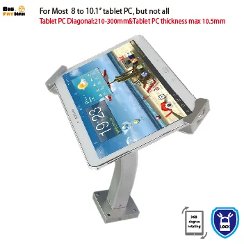 Universal da Tabuleta da Montagem da Parede para o Suporte Anti-roubo da Tabuleta da Indicação da Segurança para 7-10 Suporte Polegadas Ipad Samsung Asus Acer Huawe - Imagem 6