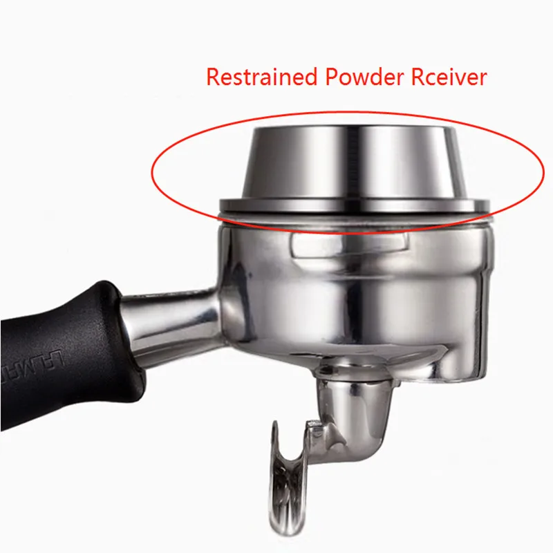 Кофе интеллигентая(ый) дозатором кольцо эспрессо бариста 304 Нержавеющая сталь 51/53/57,5/58/58,35 мм Анти-fly Порошок Универсальный Кофе инструменты - Цвет: B