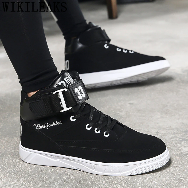 Hip Hop Shoes High Top Sneakers Mens Casual Shoes Hot Sale Italian Brand Designer Shoes Men Leather Chaussure Homme Buty Meskie