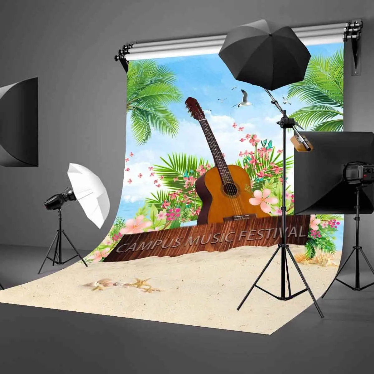 5X7 футов музыкальный фестиваль фон Летний стиль кампус фотография и Студия