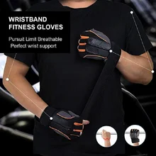 Sports Gym Gloves for Powerlifting Bodybuilding Training Exercise Men Weights Lifting Gloves Workout Gloves Gym Dumbbell Guantes