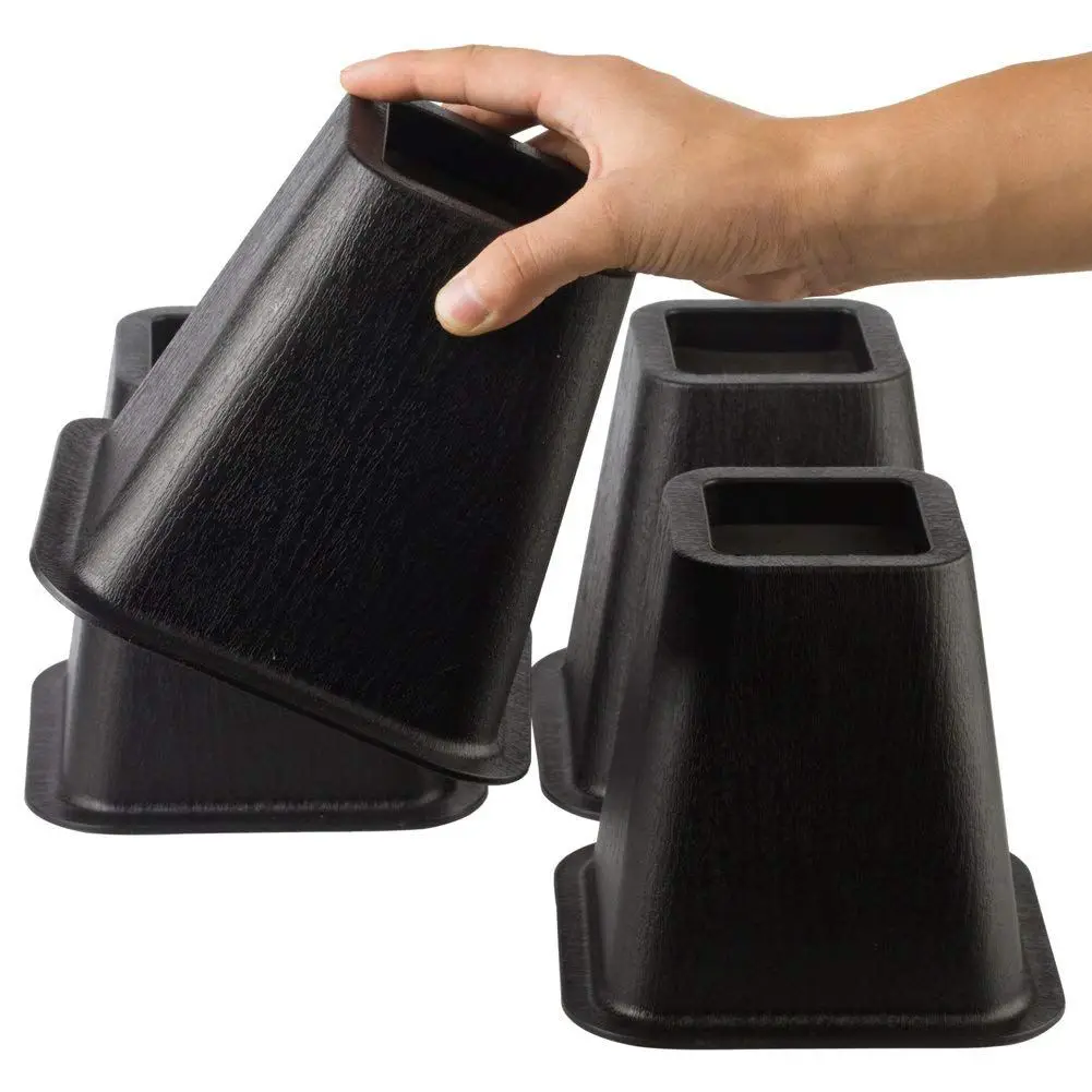  WSFS Hot 4pcs Protecting Furniture Lift Blocks Leg Feet Furniture Risers Aid for 12cm Top raising T